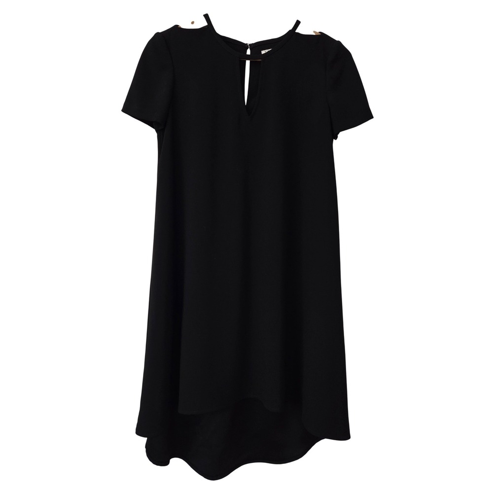 Trina Turk Floramaria Swing Dress‎ Hi-Lo Size 0 Black NWT $258